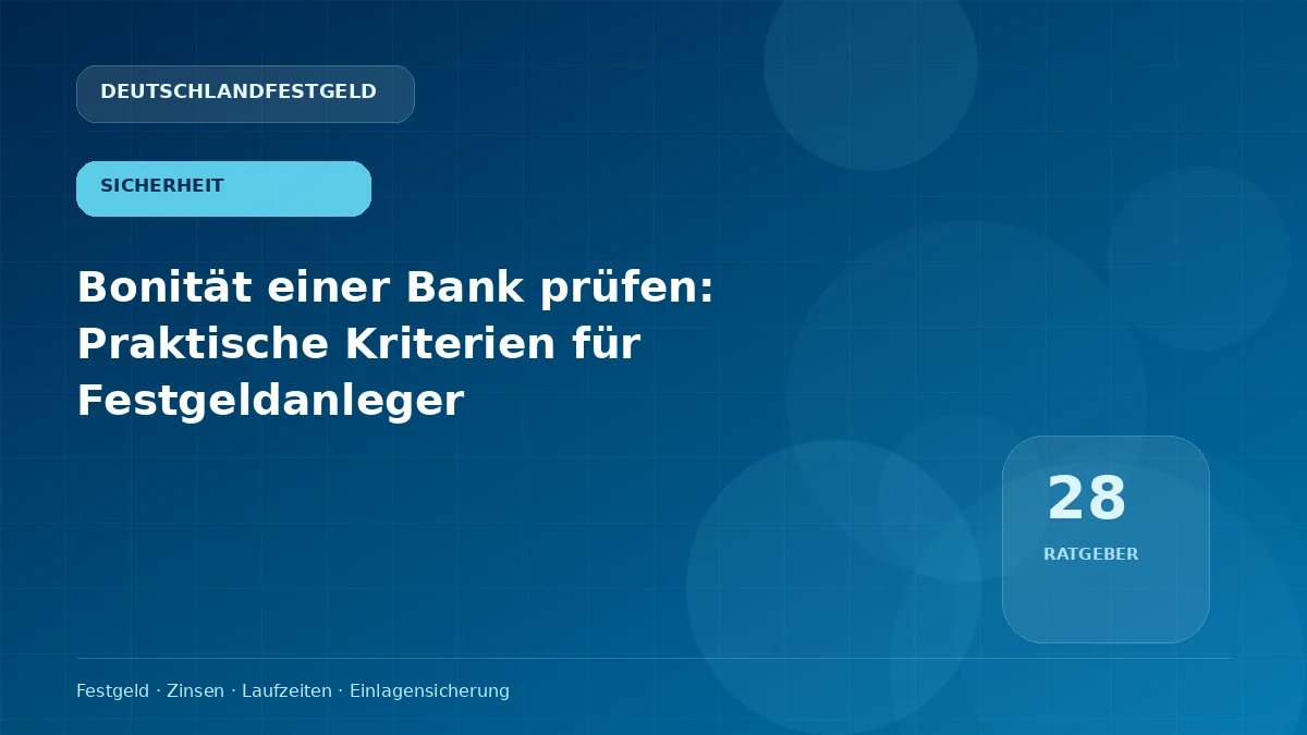 Bonität einer Bank prüfen: Praktische Kriterien für Festgeldanleger