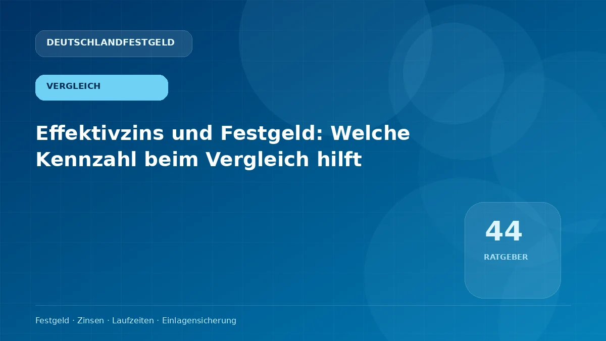Effektivzins und Festgeld: Welche Kennzahl beim Vergleich hilft
