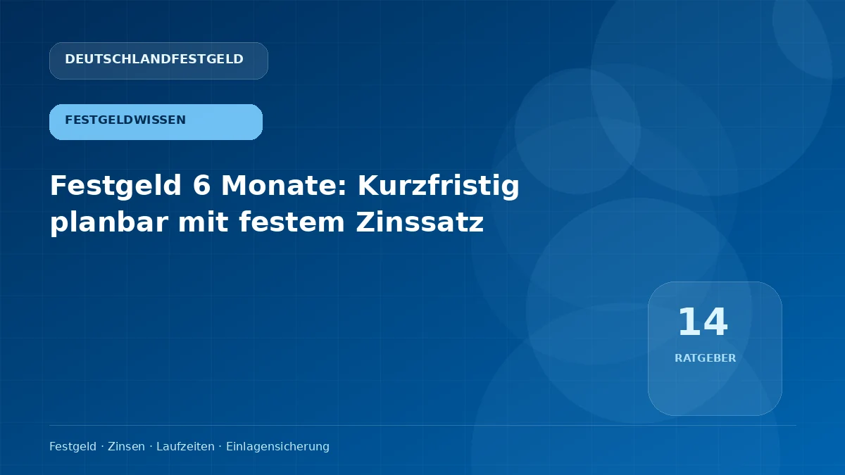 Festgeld 6 Monate: Kurzfristig planbar mit festem Zinssatz