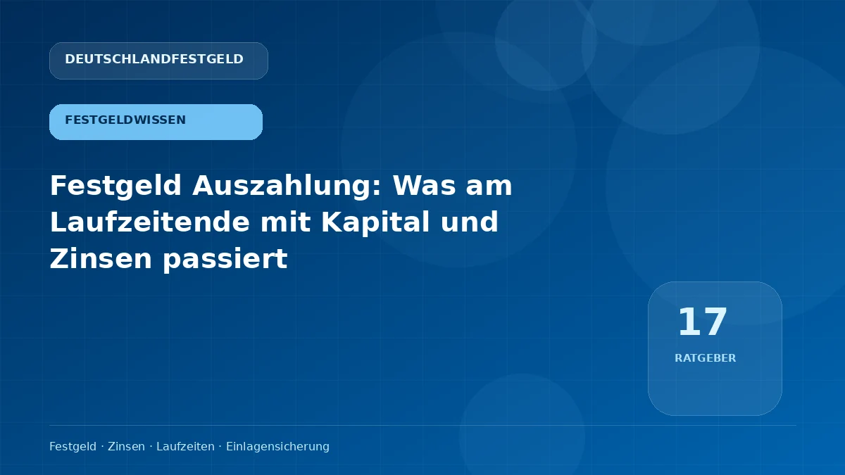 Festgeld Auszahlung: Was am Laufzeitende mit Kapital und Zinsen passiert