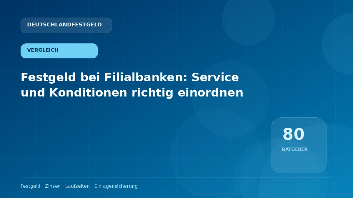 Festgeld bei Filialbanken: Service und Konditionen richtig einordnen