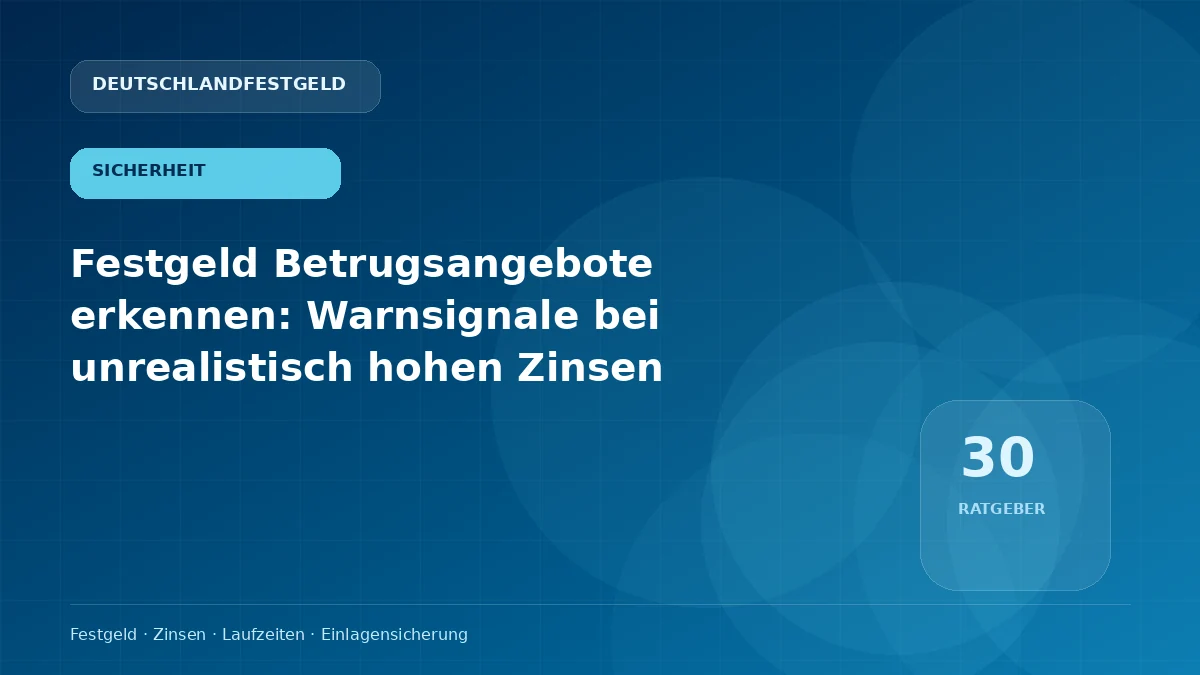 Festgeld Betrugsangebote erkennen: Warnsignale bei unrealistisch hohen Zinsen