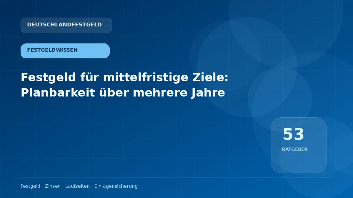 Festgeld für mittelfristige Ziele: Planbarkeit über mehrere Jahre