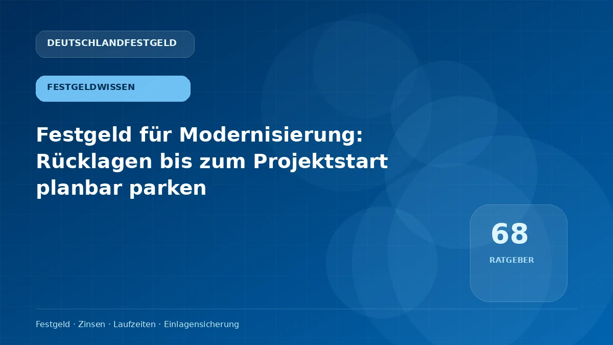 Festgeld für Modernisierung: Rücklagen bis zum Projektstart planbar parken