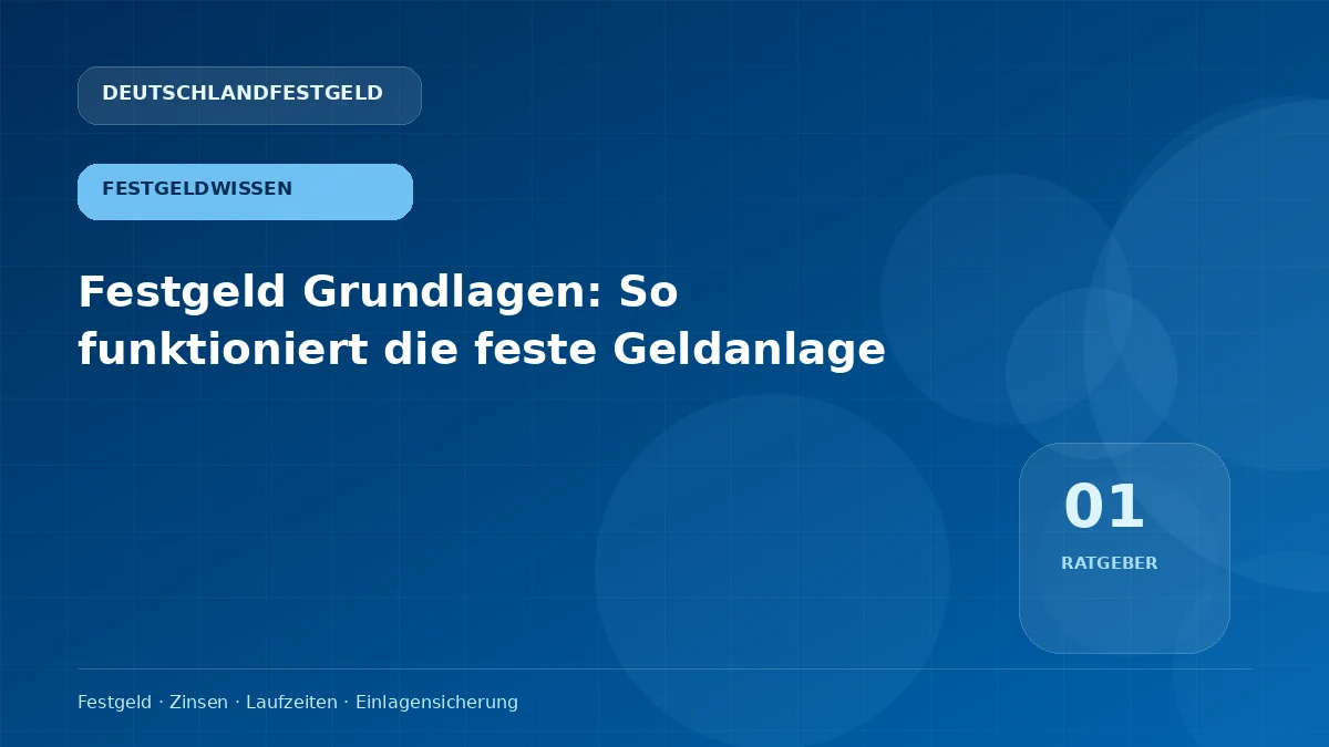 Festgeld Grundlagen: So funktioniert die feste Geldanlage