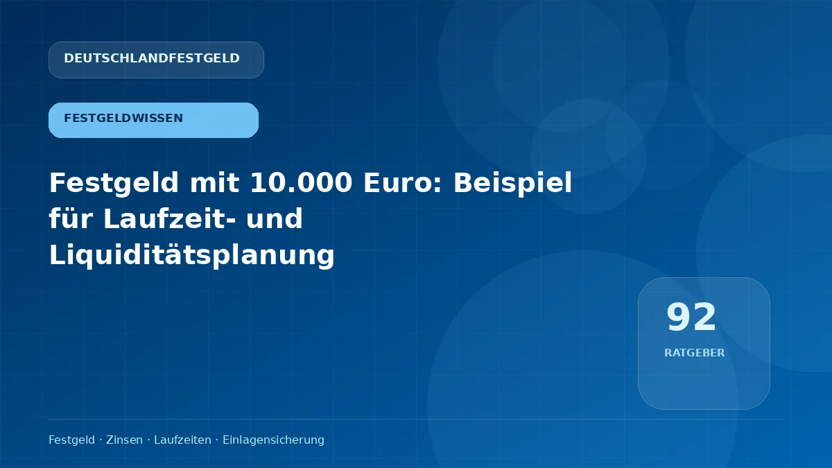 Festgeld mit 10.000 Euro: Beispiel für Laufzeit- und Liquiditätsplanung