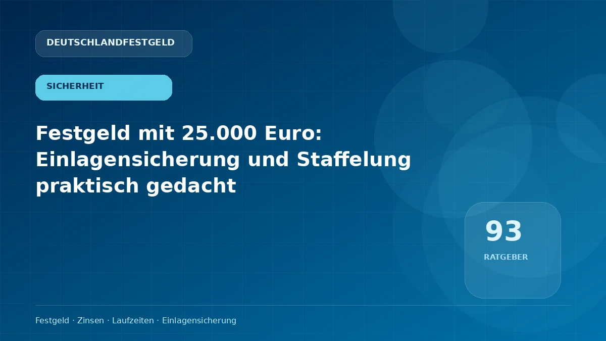 Festgeld mit 25.000 Euro: Einlagensicherung und Staffelung praktisch gedacht