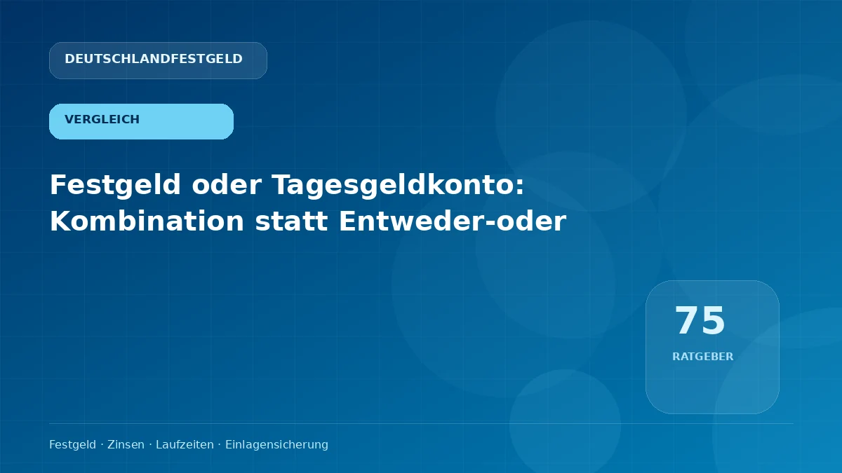 Festgeld oder Tagesgeldkonto: Kombination statt Entweder-oder