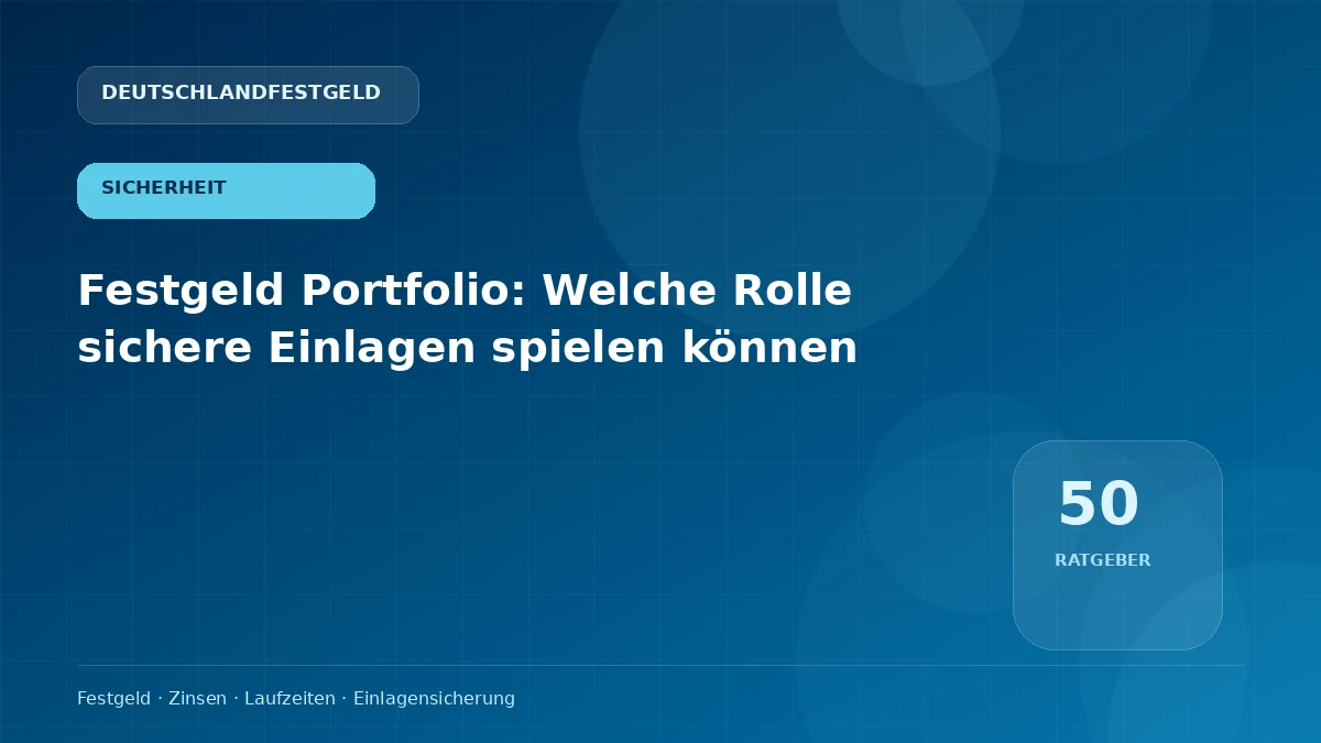 Festgeld Portfolio: Welche Rolle sichere Einlagen spielen können
