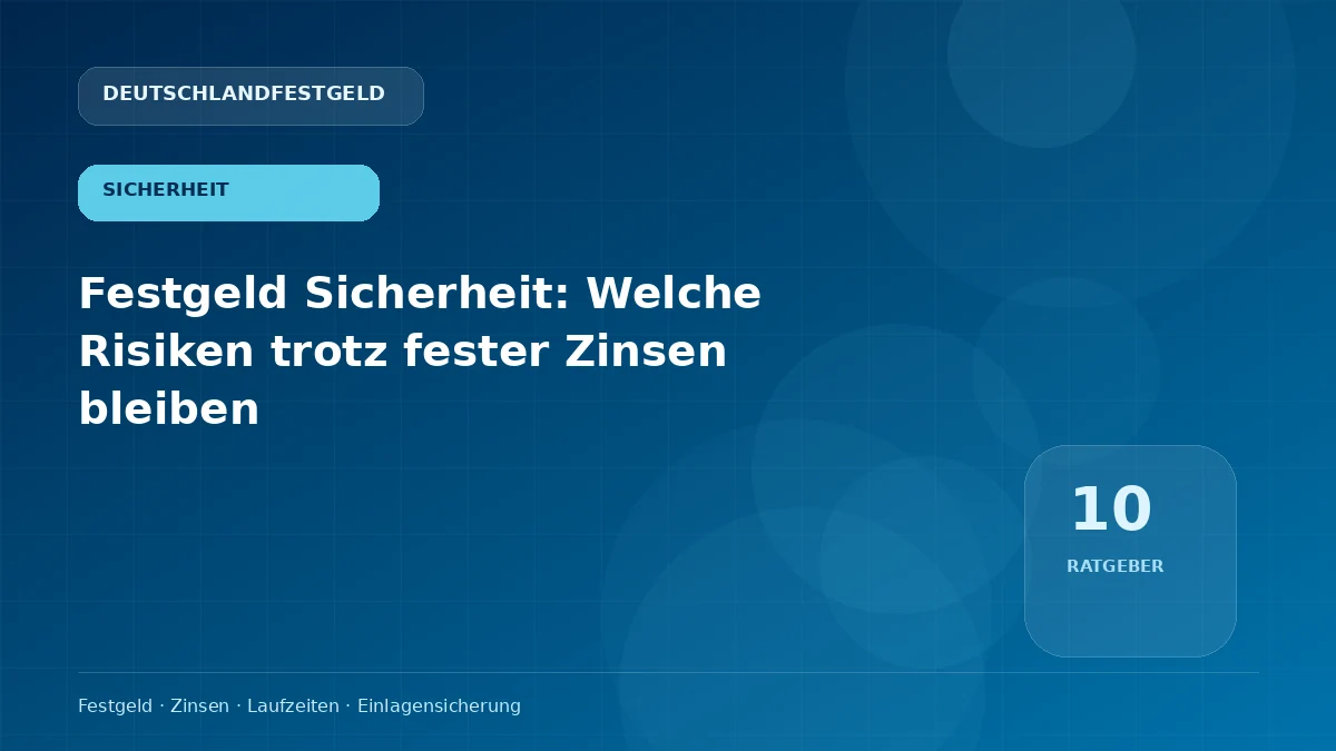 Festgeld Sicherheit: Welche Risiken trotz fester Zinsen bleiben