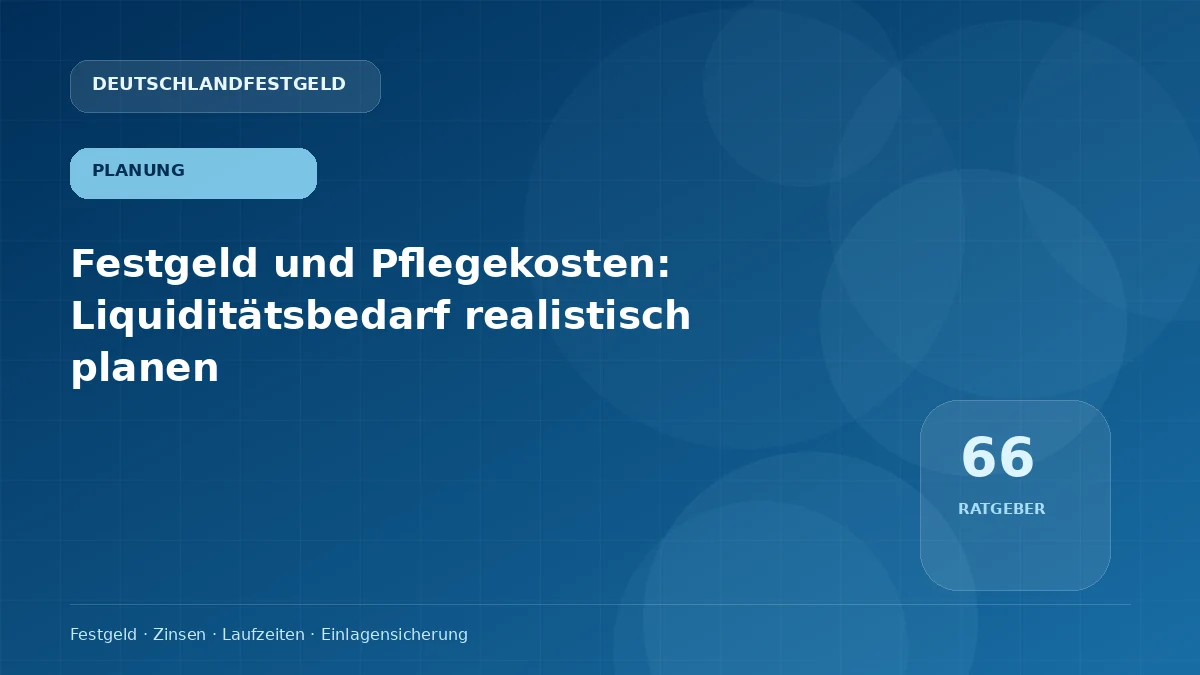 Festgeld und Pflegekosten: Liquiditätsbedarf realistisch planen
