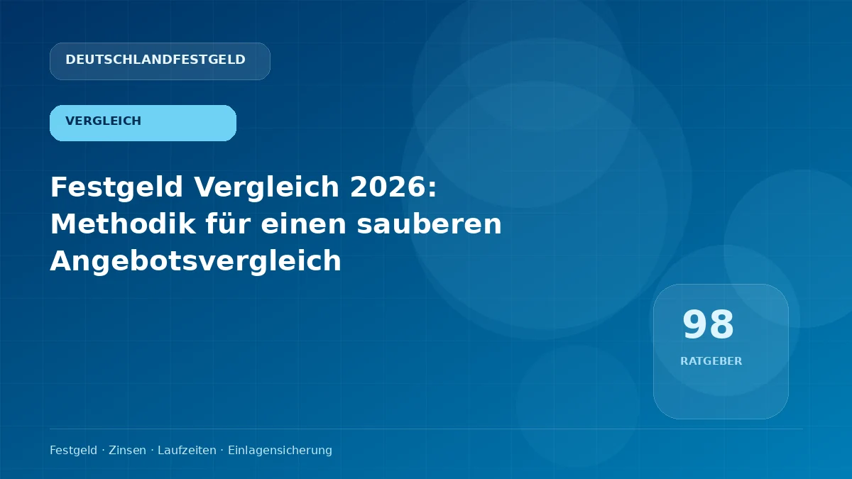 Festgeld Vergleich 2026: Methodik für einen sauberen Angebotsvergleich