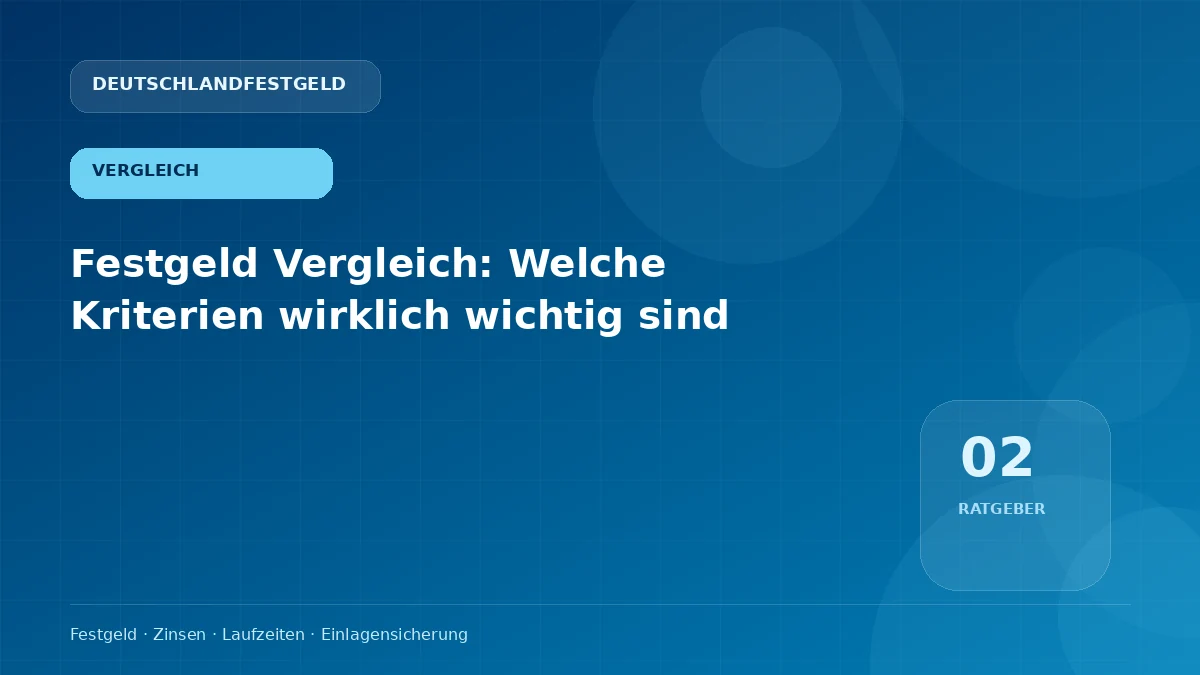 Festgeld Vergleich: Welche Kriterien wirklich wichtig sind