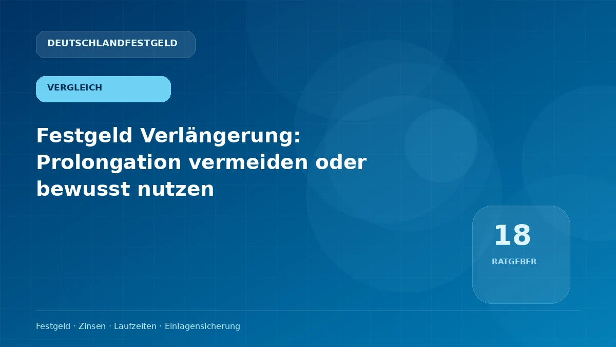 Festgeld Verlängerung: Prolongation vermeiden oder bewusst nutzen