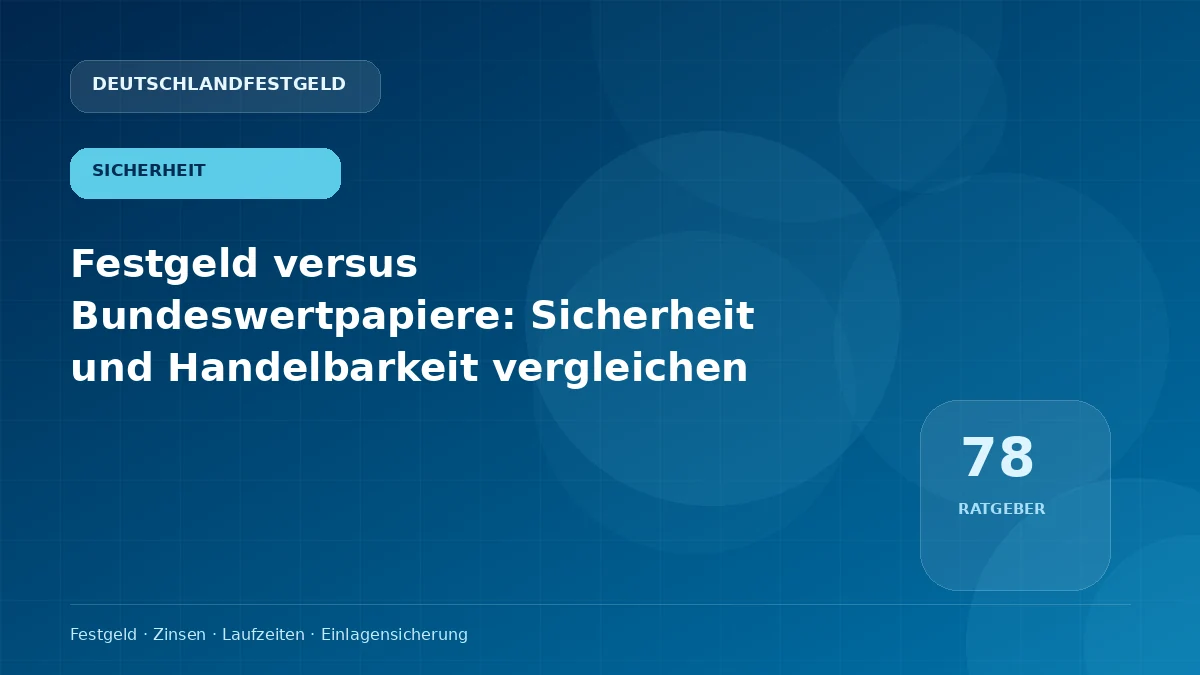 Festgeld versus Bundeswertpapiere: Sicherheit und Handelbarkeit vergleichen