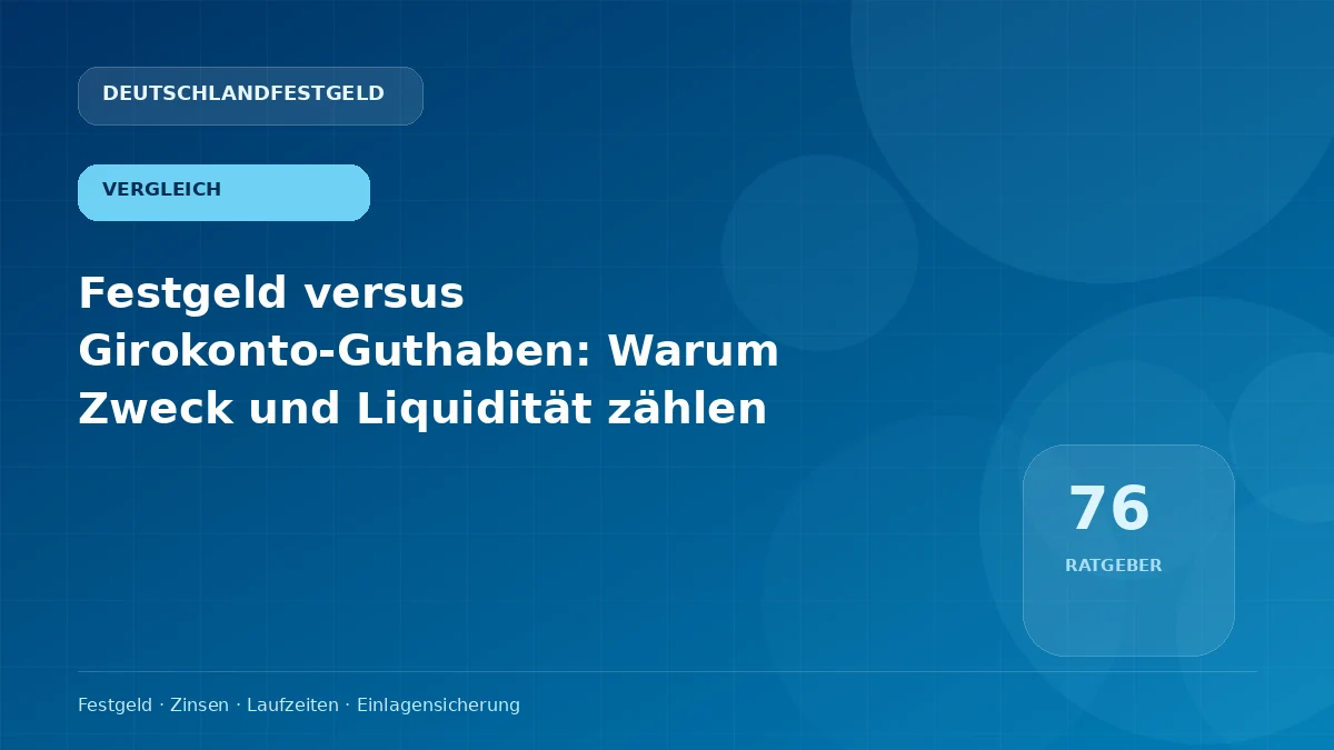 Festgeld versus Girokonto-Guthaben: Warum Zweck und Liquidität zählen