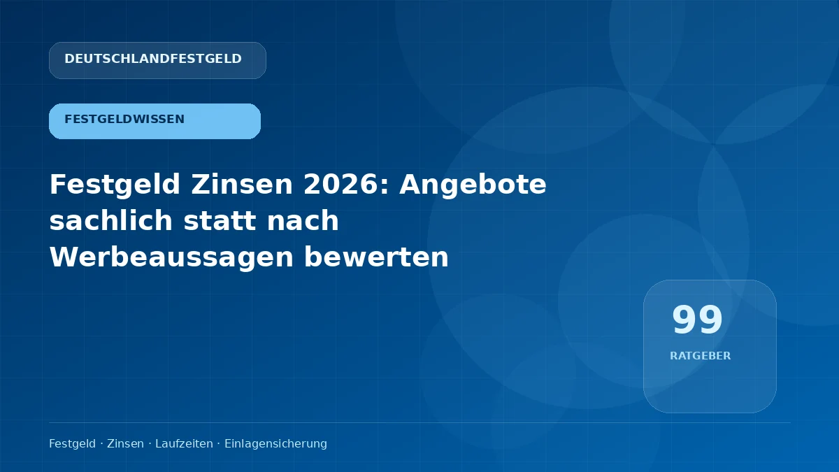 Festgeld Zinsen 2026: Angebote sachlich statt nach Werbeaussagen bewerten