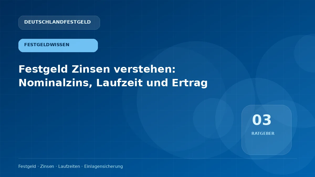 Festgeld Zinsen verstehen: Nominalzins, Laufzeit und Ertrag