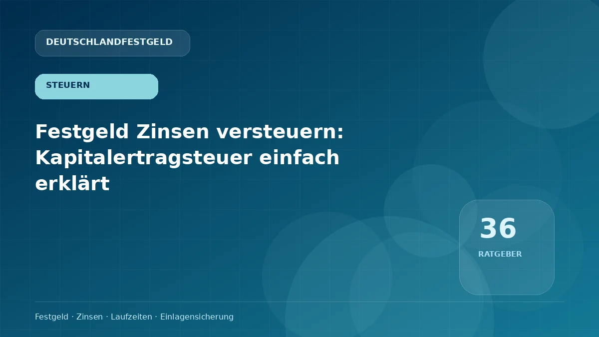 Festgeld Zinsen versteuern: Kapitalertragsteuer einfach erklärt