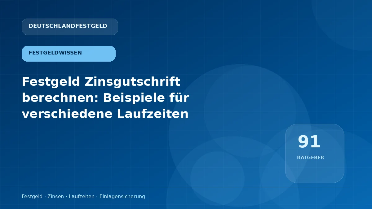 Festgeld Zinsgutschrift berechnen: Beispiele für verschiedene Laufzeiten