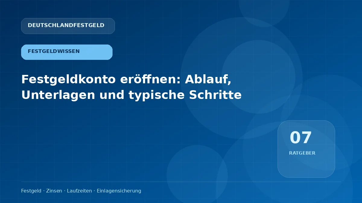 Festgeldkonto eröffnen: Ablauf, Unterlagen und typische Schritte