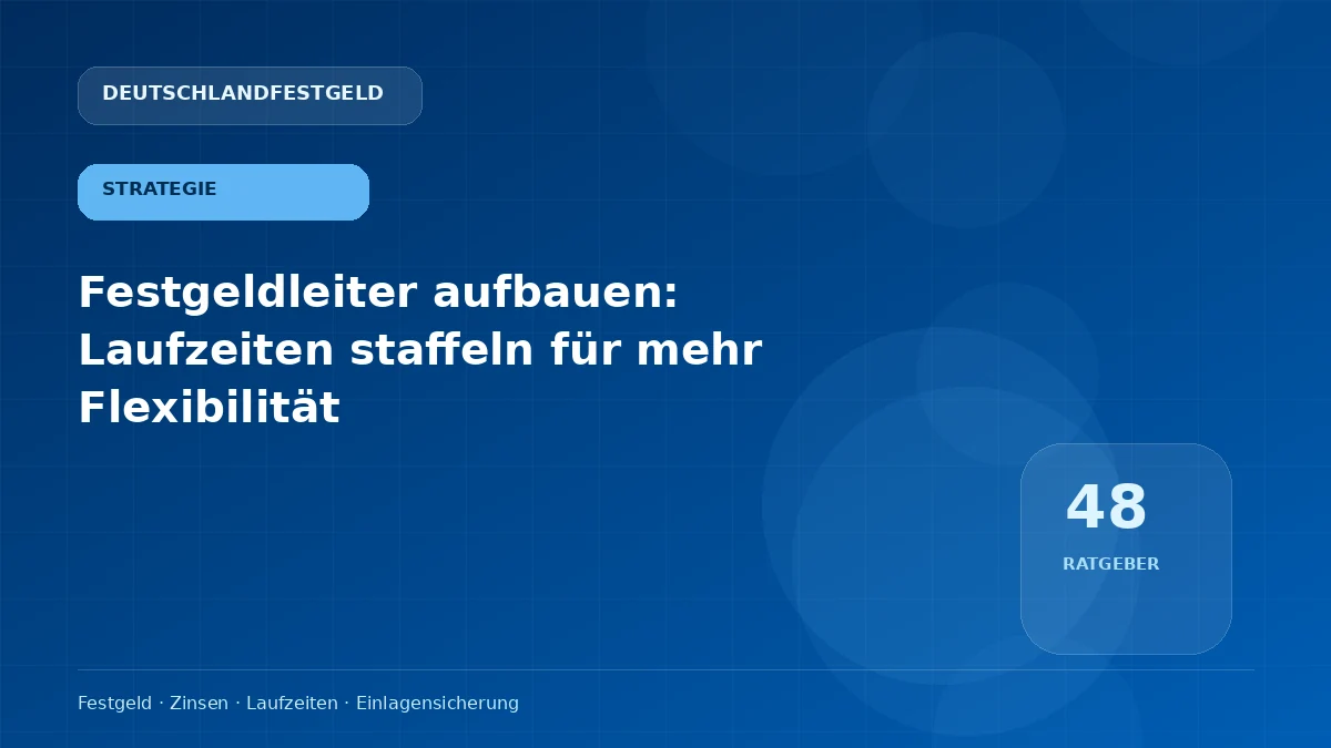 Festgeldleiter aufbauen: Laufzeiten staffeln für mehr Flexibilität