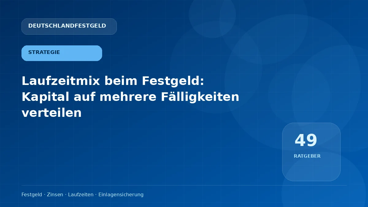 Laufzeitmix beim Festgeld: Kapital auf mehrere Fälligkeiten verteilen