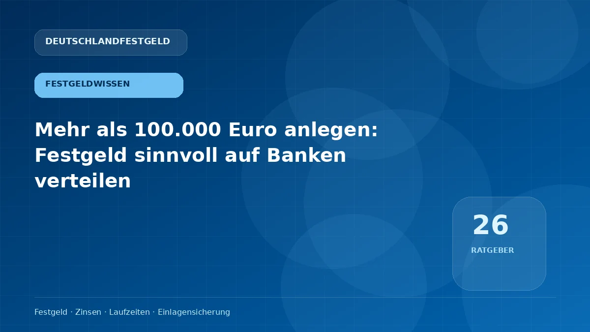 Mehr als 100.000 Euro anlegen: Festgeld sinnvoll auf Banken verteilen